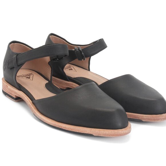 Blue leather John Fluevog flats, retro summer sandals, designer Mary Jane shoes - Picture 15 of 15